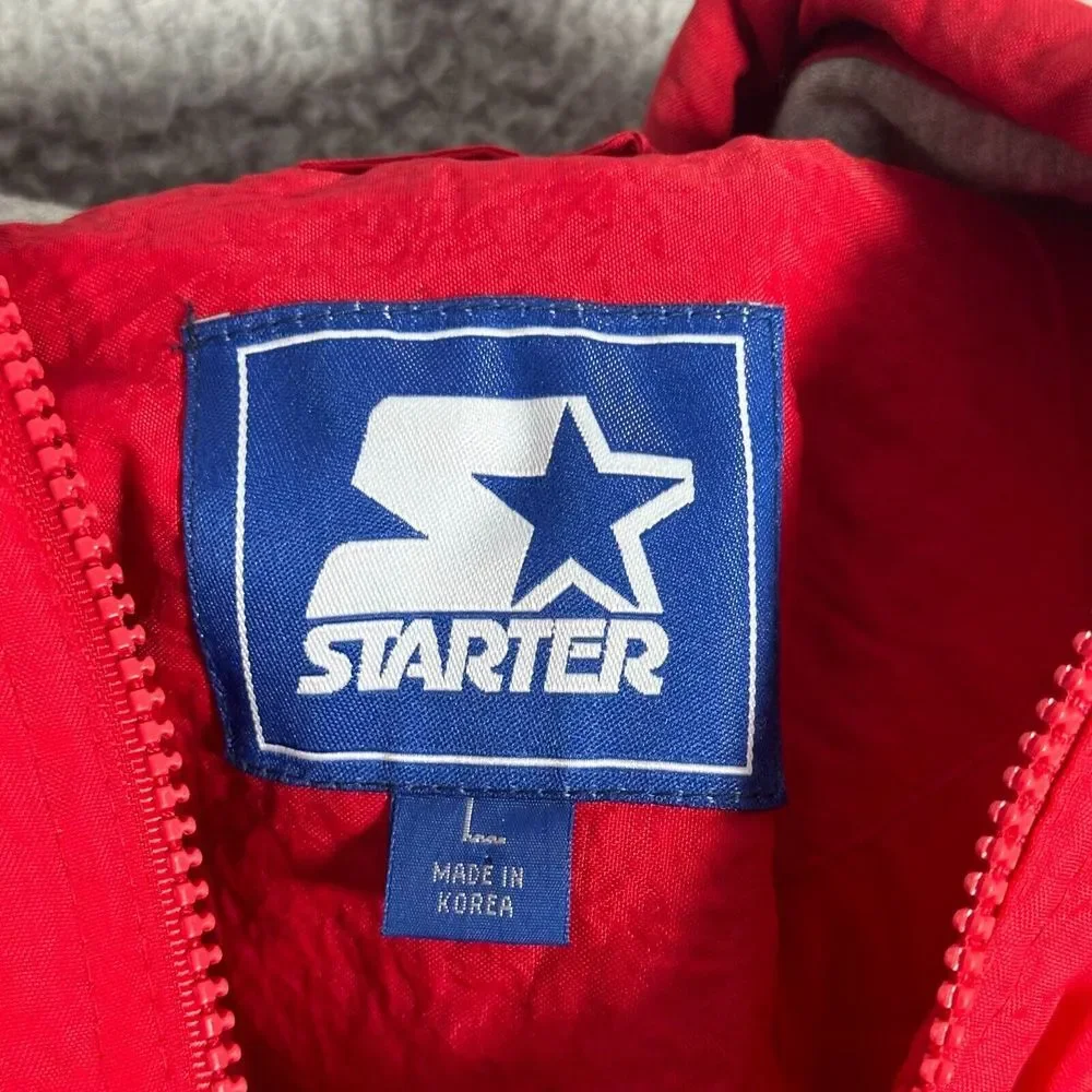Vtg Ohio State‎ Buckeyes Jacket Adult Large Red Starter Full Zip Quilted Lined